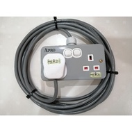 Ready Stock: Heavy Duty 1.0m 3core Metal Clad Double Switch Socket Extension Wire (3-30meter)