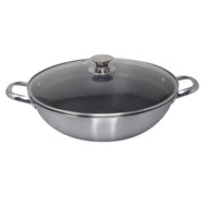 LA VINNCE 36cm Stainless Steel Honeycomb Wok Suitable for all Cooktop including Induction