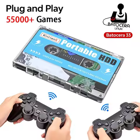 55000 Super Console 500G Gaming HDD Video Games 50 Emulators For DC/MAME/SS/NAOMI/PS2/PS1 Plug and P