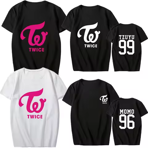 2025 TWICE Lin Nilian MOMO Zhou Tzuyu Mina Concert Around The Same Short-sleeved T-shirt Trend Women