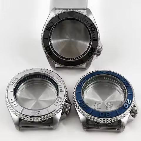 NH35 42mm Black Bezel Black Ring Watch Case With Sloping Bezel For NH34 NH35 NH36 NH38 NH70 Movement