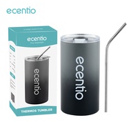 ecentio Cooler Tumbler 500ml/600ml Sedotan Stainless Steel 304 Mug Tahan Panas Dingin