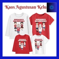 Gtop" Kaos Couple Family Agustusan Anak Dan Dewasa Motif Balap Kelereng Warna Merah Putih