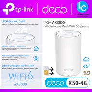 TP-Link Deco X50-4G AX3000 4G+ Direct Sim Card Mesh Whole Home WiFi 6 Gateway Mesh WiFi System with All Deco