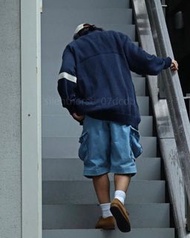 北面 藍色工裝短褲