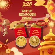 SlingUp 2026 Year of the Horse Lucky Charm Golden Money Coin Foil Money Coin Red Pouch For Prosperit