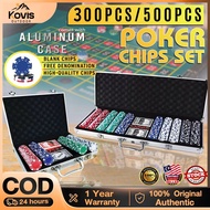 【Kovis】Customizable 300/500PCS Ceramic Texas Holdem Poker Chips Professional Casino Poker Tour Poker
