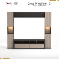 Tomato Kidz Causa 03 - 7ft Length Kabinet Tv - Tv Wall Unit Up to 65inchi Tv - Display cabinet with Glass and LedLight