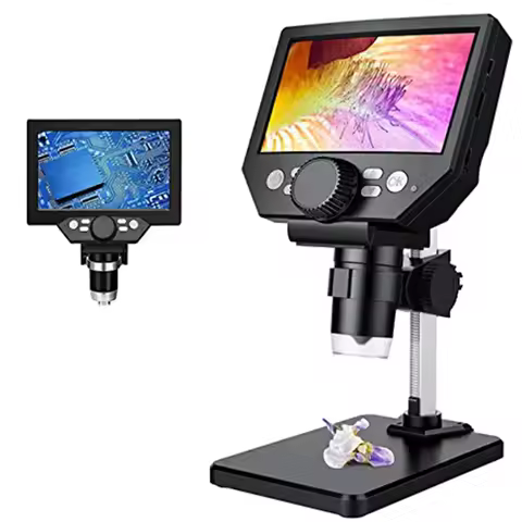 LCD Digital Microscope,4.3 Inch 1080P 10 Megapixels,1-1000X MP Zoom Wireless USB Stereo Microscope H