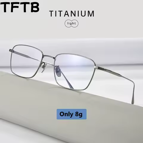 TFTB New Men's Business Pure Titanium Glasses Ultralight Fashion Square Mature Sven Optical Prescrip