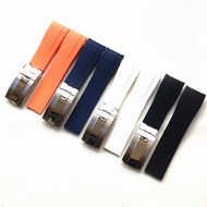 Rubber Watch Strap Suitable for Rolex Ghost King DEEPSEA Silicone Wristband Folding Buckle 21mm Blac