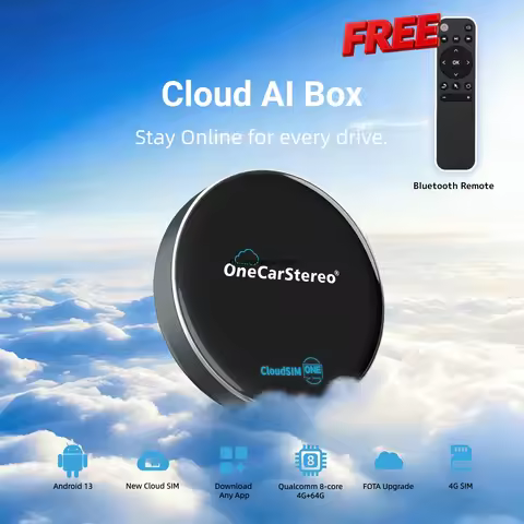 OneCarStereo Cloud AI Box Wireless CarPlay Adapter Android Auto Dongle GPS Built in Cloud SIM for Yo