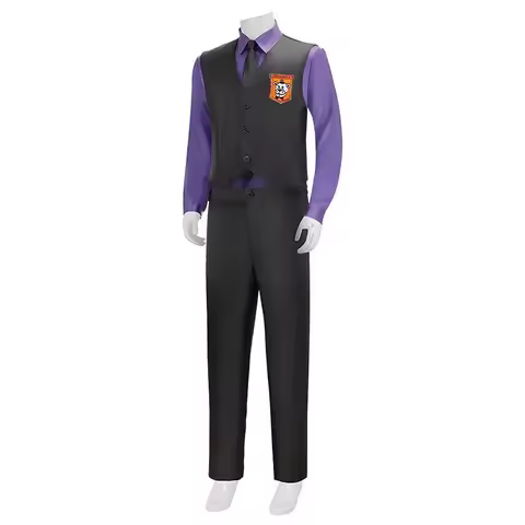 Guy William Afton Cosplay Costume Fnaf Five Nights Movie Hat Purple Shirt Vest Pants Halloween Party