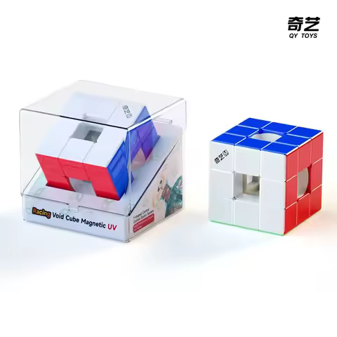Qiyi Hollow 3x3 Cube Qiyi Racing Void Cube Magnetic UV Magic Speed Cube Stickerless Fidget Toys Cubo