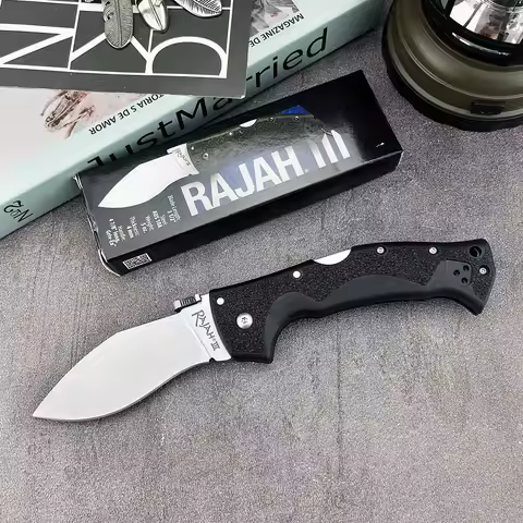 62JM Premium AUS10A Steel Outdoor Multi-purpose Hunting Pocket Knife with Belt Clip Self Defense Cam