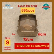 Paper LUNCH BOX Material KRAFT/KRAFT FULL Lamination SIZE S