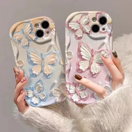 For infinix Note 12 Pro Note 30 Pro Smart 5 Smart 7 Smart 6 Plus 6 HD X6823C X6511 Phone Case oil painting three-dimensional butterfly Soft 3D Wavy Curved Edge Soft Cover