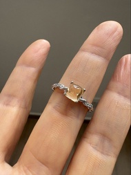 天然黃水晶糖塔S925通體銀戒指 Natural Citrine Sugarloaf Cut S925 Sterling Silver Ring ,rings, Earrings, earring,b