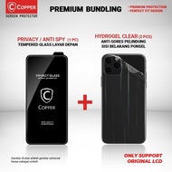 Iphone XR- COPPER Bundling TG Privacy &amp; Hydrogel Clear