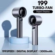 ( 199 Speed ) M11 Level 199 Speeds Adjustable Fan Super High Speed Rechargeable Desktop Handheld Fan