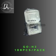 GO- H3  PACK Plastic Tray [ 100 pcs± ] Bakery Disposable Plastic Clear Food Box - Bekas Makanan - GO