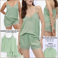 Set Pakaian Tidur Pendek Wanita Murah (717 PJM Set Matcha/ 417 PJM 2 Warna)