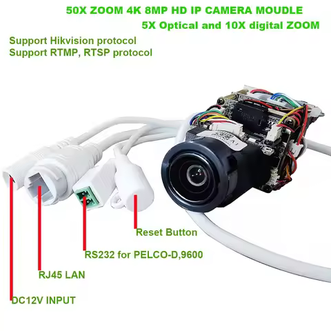 4K 8MP 50X Zoom IMX415 POE IP Camera Hikvision Protocol RTMP IVM4200 P2P ONVIF SD 256GB IP Camera