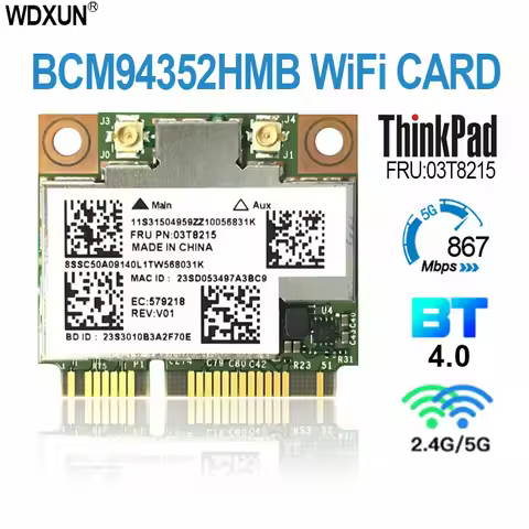 BCM94352HMB BCM94352 wireless 802.11AC BT4.0 bluetooth for 03T8215 y410p y510p Y430P M92 M83 Thinkpa