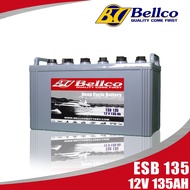 แบตเตอรี่ แบตเตอรี่โซล่าเซลล์ ESB135 12V 135AH  แบตเตอรี่โซล่า Bellco Battery Deep Cycle ชนิดน้ำ