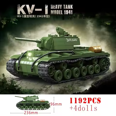 KV-1 Heavy Tank 1941 MOC Parts Building Block Toys Large tank Model Block assembling MOC Brick Model
