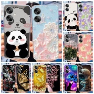 Xiaomi Redmi 13C 5G / Redmi 13R 5G 2024 Cute Panda Flower Painted Case Redmi13R Redmi13C 5G Soft Sil