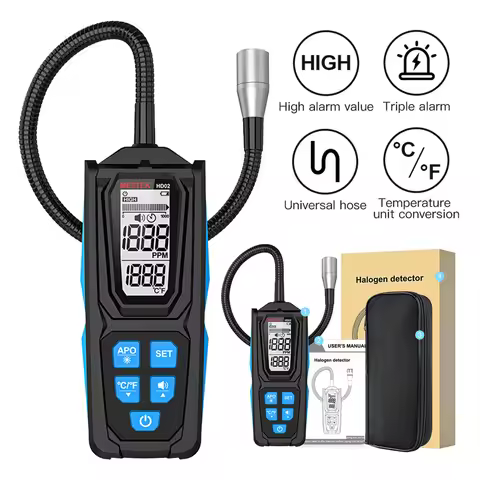MESTEK HD02 Refrigerant Halogen Meter Air Conditioning Leak Detector R22 R32 R134A HFC HCFC CFC PFC