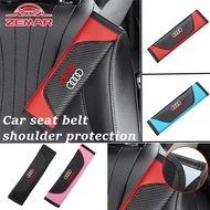 Audi Universal Car Seat Safety Belt Shoulder Protectors Carbon Fiber Pattern Belt Shoulder Pad for A