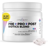 Livingood Daily Pre Pro Post Biotics Blend Powder, Digestive Health Supplement with Prebiotics from 
