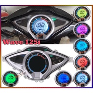 MSXmoto Motorcycle Meter For Honda Future Wave 125i Fi 125r SUPRA X 125 HELM WAVE 125i Instrument Speedometer 7 Color LCD Tachometer Digital Gauge Odometer LCD Digital OdometerSpeedometer Tachometer