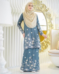 Baju Kurung Riau Sulam Raissa - Sea Blue