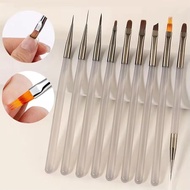 9Pcs UV Gel Acrylic Nail Brush Set Nail Tips Extension Nail Brushes 3D Carving Manicure Salon Tools