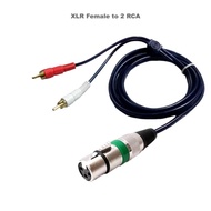 Audio cable jack 1 xlr female to 2 rca quality atn cable