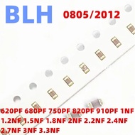 100PCS 0805 SMD Ceramic Capacitors 2012 620PF 680PF 750PF 820PF 910PF 1NF 1.2NF 1.5NF 1.8NF 2NF 2.2N