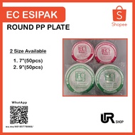 EC ESIPAK / ROUND PP PLATE / DISPOSABLE PP PLATE / PLASTIC PLATE / PINGGAN PLASTIC