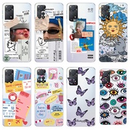 Casing Xiaomi Redmi Note 11 4G 11s Note 11 pro 5G Global Version Clear Soft TPU Fashion Art Label Patterns Phone Case