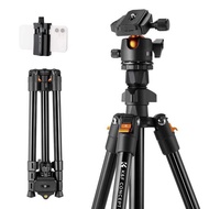K&F Concept 64 inch/163cm Camera Tripod Lightweight Aluminum Travel Outdoor Tripods with 360° Ball H