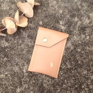 薄型名片夾,信用卡,卡片套,手工縫製,真皮磁釦【屆時皮革】奶茶色