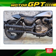 QJMOTOR SRV600 Left RIght Exhaust Motorcycle Modified Exhaust Pipe King Cobra Exhaust Pipe SRV600
