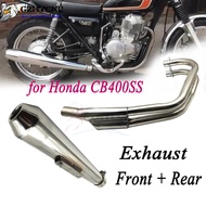 Front + Rear CB400SS Exhaust Pipe Muffler Silencer Tip Performance Vent Pipe W/ Sports Sound for Hon