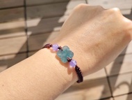 【親翠】高冰藍綠幸運草・幸運守護・瓜地馬拉翡翠手環・JA-00034