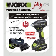 WORX Original WU279 20V Cordless Brushless 1/2" (12.7mm) Square Impact Wrench
