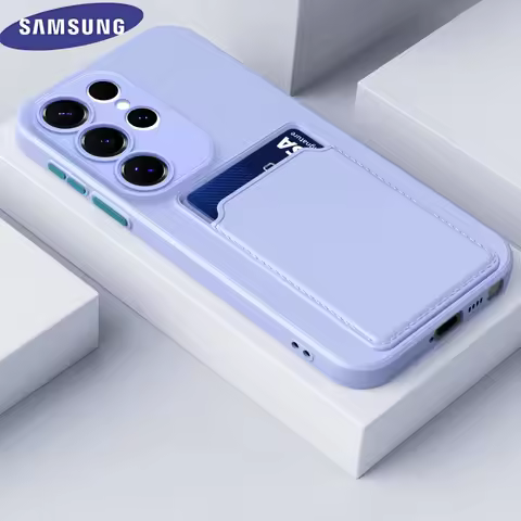 Card Slot Wallet Phone Case with independent button Samsung S25 S24 S23 S22 S21 Ultra A55 A35 A25 Li