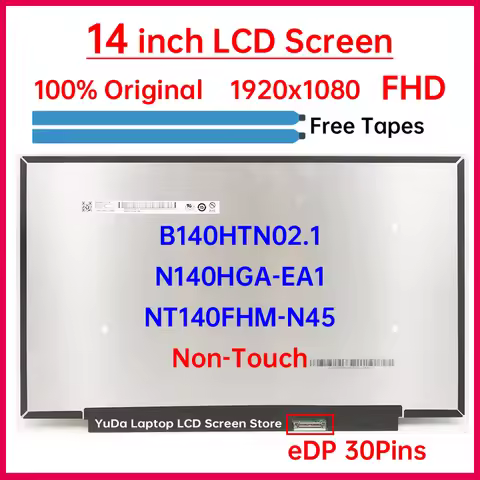 14 Inch Laptop LCD Screen B140HTN02.1 N140HGA-EA1 NT140FHM-N45 Display Matrix Panel Replacement 1920