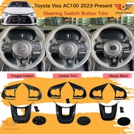 Toyota Vios 2023-Present Gen4 AC100 Steering Button Trim Protector Cover For Vios Car Accessories